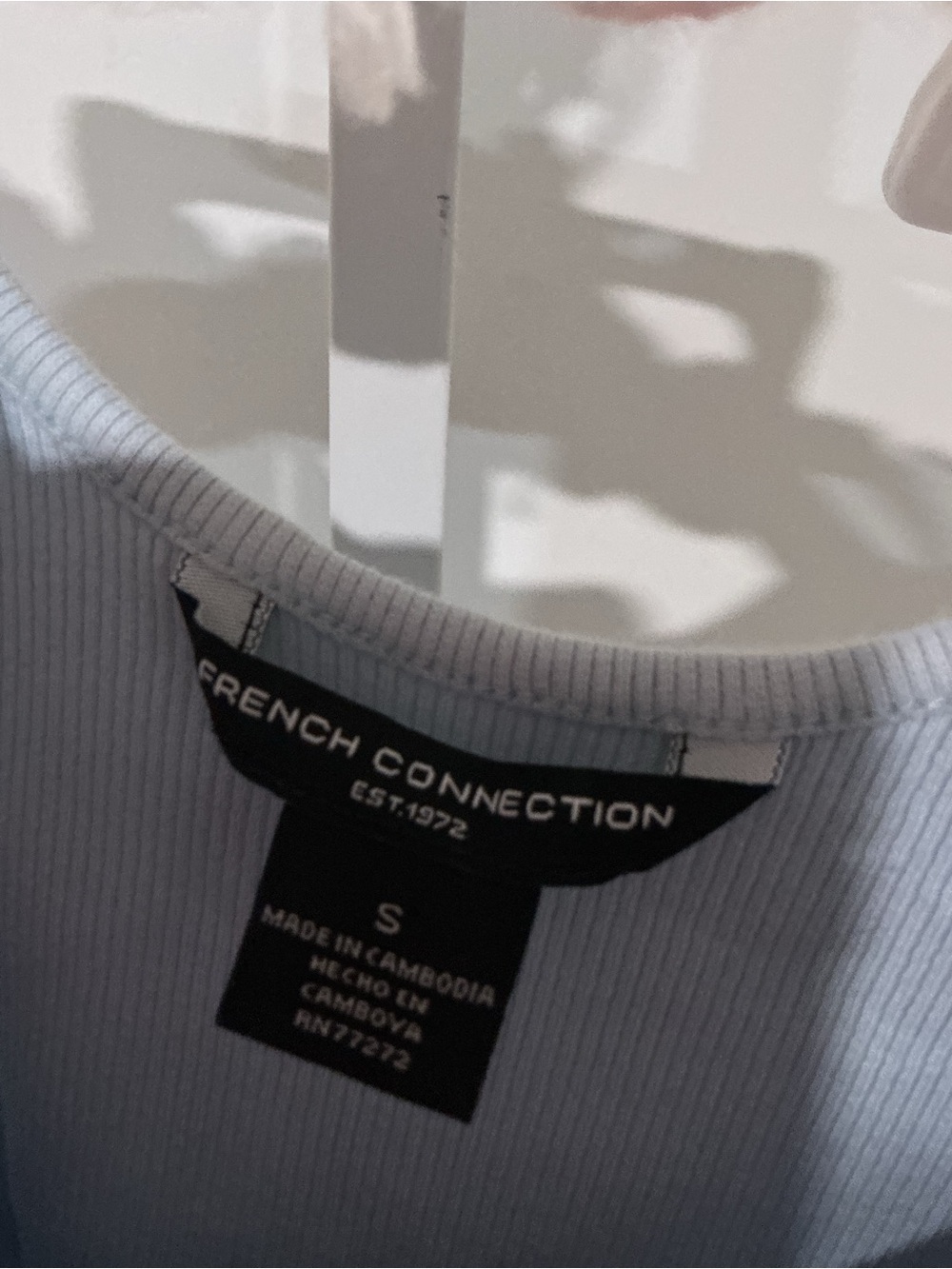 French Connection Powder Blue Tie-Shoulder Ribbed Tank - Picture 5 of 6